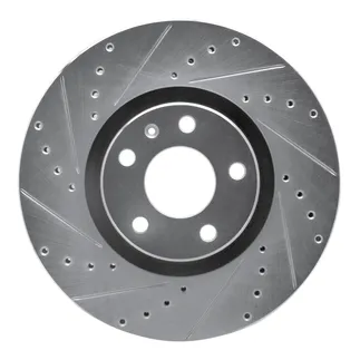 R1 Concepts EDZ-73047L Brake Rotor Drilled and Slotted Silver